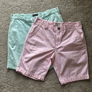 Express Men's Mint and Pink Flat Front Shorts Size 32 Good Condition!